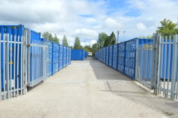 Open gates to storage facility